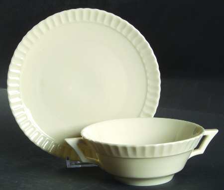 Classic White Flat Cream Soup Bowl & Saucer Set
