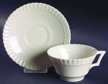 Classic White Flat Cup & Saucer Set