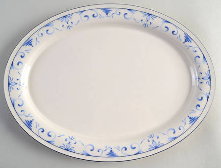 Country Blue 14" Oval Serving Platter