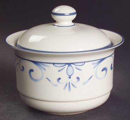Country Blue Sugar Bowl & Lid