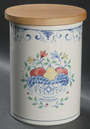 Country Blue Large Canister & Lid