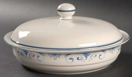Country Blue Round Covered Vegetable-Uses RV9 as Base + C2CVL