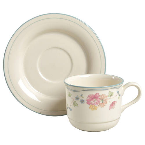 Country Cottage Courtyard Flat Cup & Saucer Set