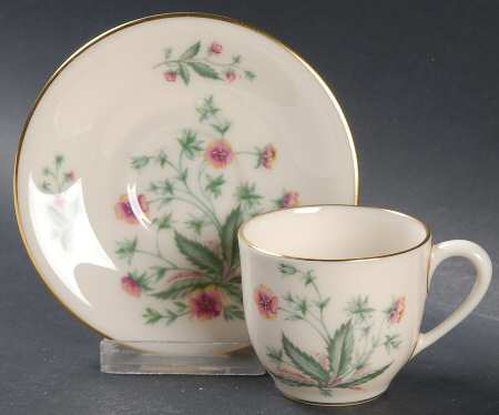Country Garden Flat Demitasse Cup & Saucer Set