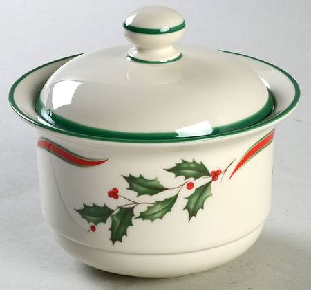 Country Holly Sugar Bowl & Lid