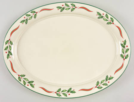 Country Holly 14" Oval Serving Platter
