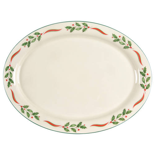 Country Holly 14" Oval Serving Platter