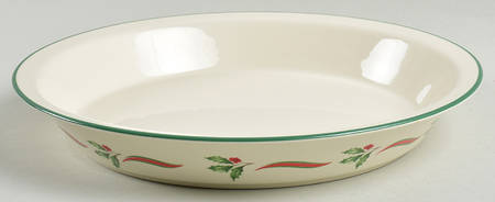 Country Holly Pie Serving Plate