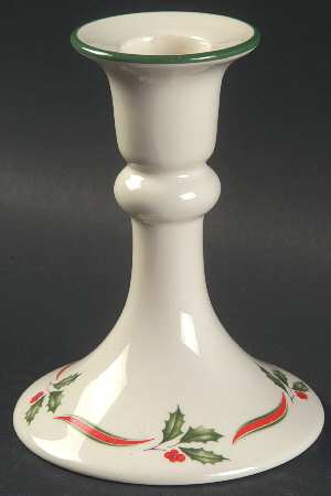 Country Holly Small Candlestick