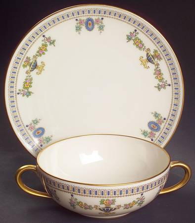 Colonial Flat Cream Soup Bowl & Saucer Set