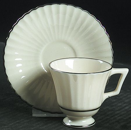 Colonnade Platinum Footed Demitasse Cup & Saucer Set