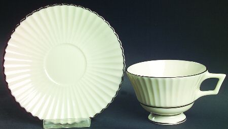 Colonnade Platinum Footed Cup & Saucer Set