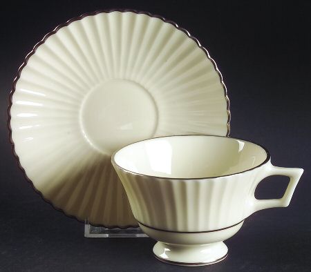 Colonnade Platinum Footed Cup & Saucer Set