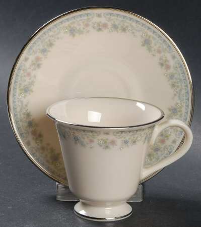 Columbine Footed Demitasse Cup & Saucer Set