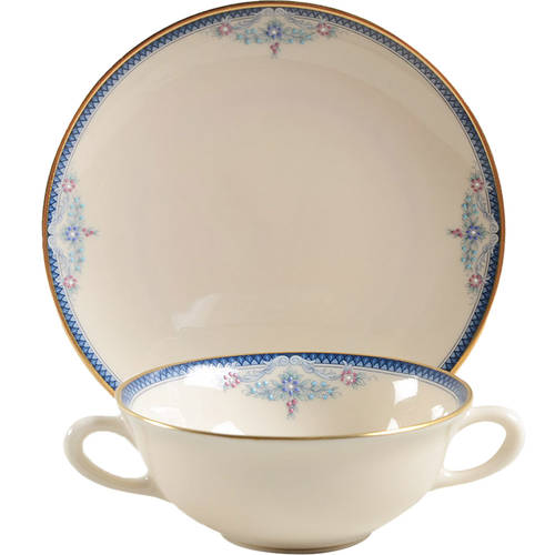 Columbia Flat Cream Soup Bowl & Saucer Set by Lenox