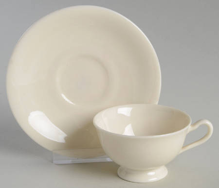 Colonial White Footed Demitasse Cup & Saucer Set