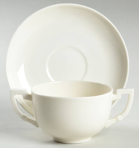 Colonial White Bouillon Cup & Saucer