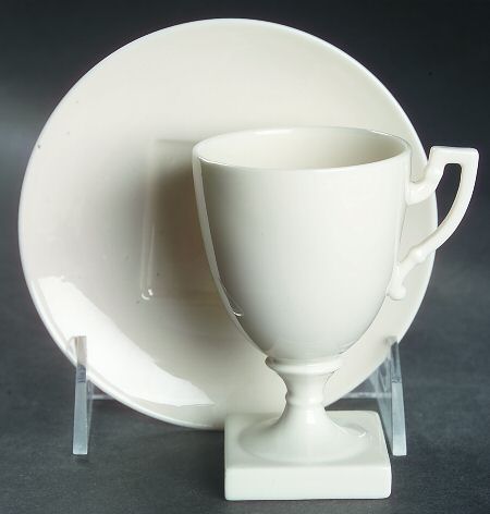 Colonial White Footed Cup & Saucer Set