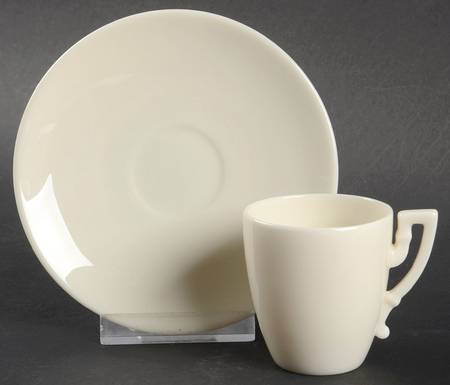 Colonial White Flat Demitasse Cup & Saucer Set