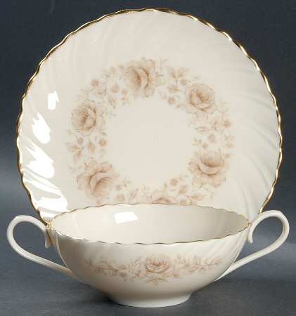 Coquette Flat Cream Soup Bowl & Dessert Plate/Saucer Set