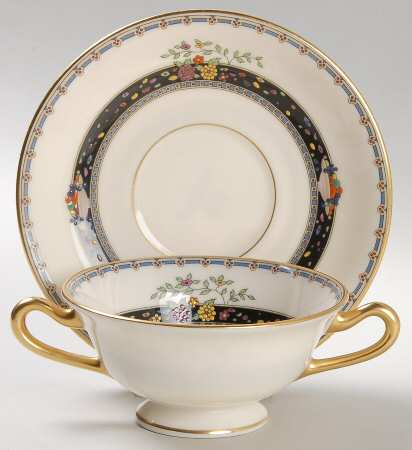 Coronado Footed Cream Soup Bowl & Saucer Set