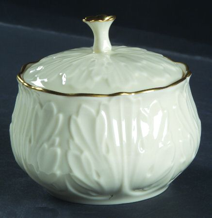 Cottage (Giftware, Gold Trim) Sugar Bowl & Lid