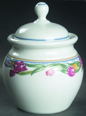 Country Tulips Sugar Bowl & Lid