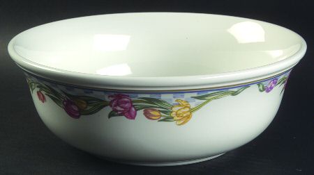 Country Tulips 9" Round Vegetable Bowl
