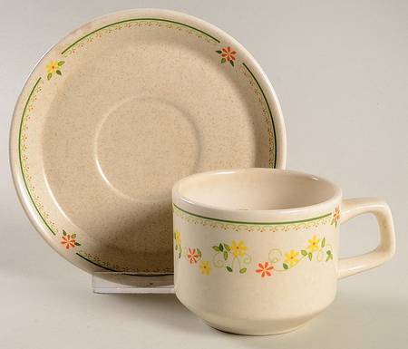 Countryside Flat Cup & Saucer Set