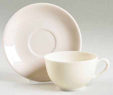 Coupe Off White Flat Cup & Saucer Set