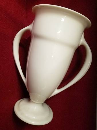 Coupe Off White 12" Handled Vase
