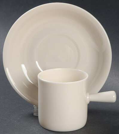 Coupe Off White Stick Handle Demitasse Cup & Saucer Set