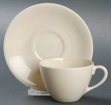 Coupe Off White Flat Demitasse Cup & Saucer Set by Lenox