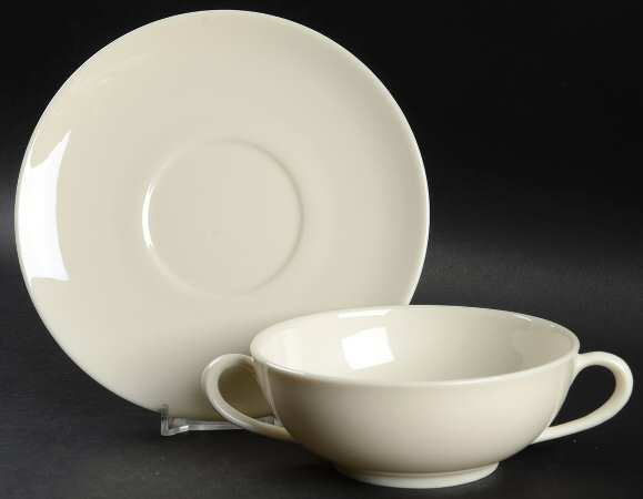Coupe Off White Flat Cream Soup Bowl & Saucer Set by Lenox
