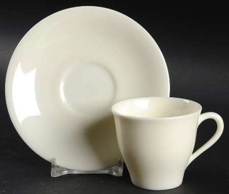 Coupe Off White Flat Demitasse Cup & Saucer Set