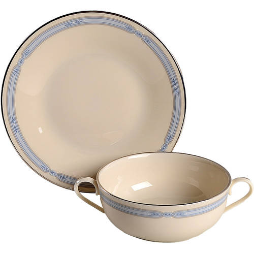 Courtland Flat Cream Soup Bowl & Saucer Set