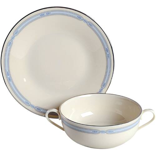 Courtland Flat Cream Soup Bowl & Saucer Set