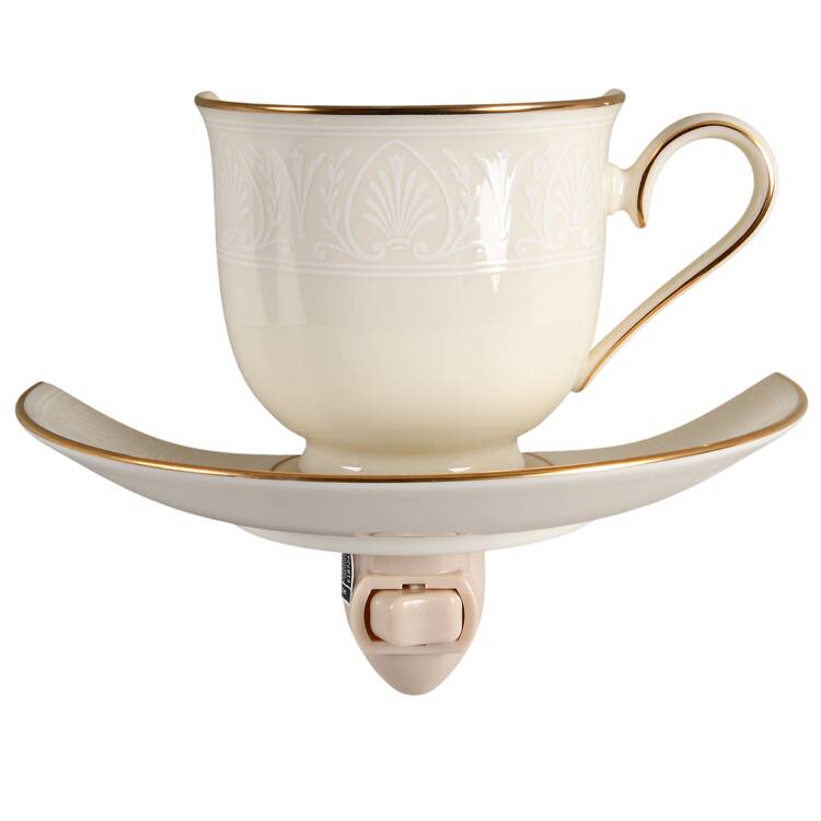 Courtyard Gold 4 3/8"-4 5/8" Night Light/Cup & Saucer HC