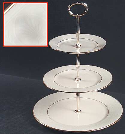 Courtyard Gold 13 7/8"-14 1/4" 3-Tiered Serving Tray(DP,SP,BB) HC