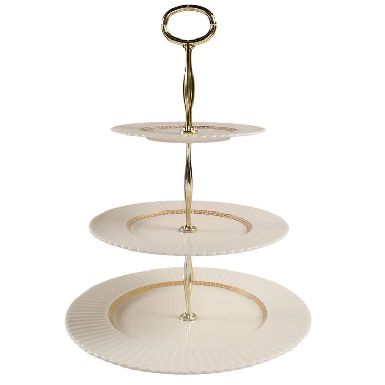 Cretan 13 7/8"-14 1/4" 3-Tiered Serving Tray(DP,SP,BB) HC