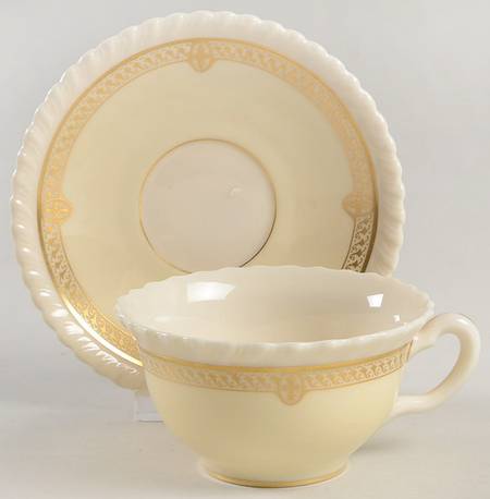 Crinoline Cream Flat Cup & Saucer Set
