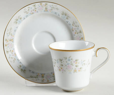 Daisy Basket Flat Demitasse Cup & Saucer Set