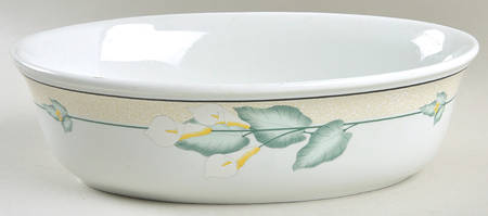 Dancing Lilies 9" Oval Vegetable Bowl