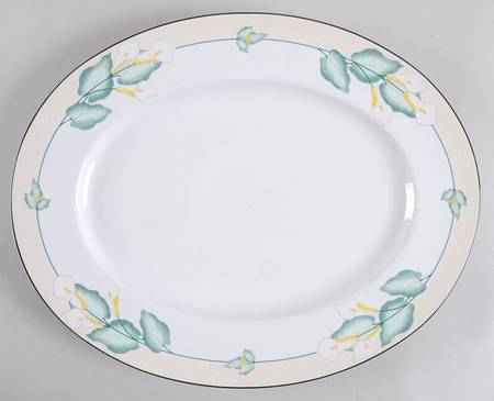 Dancing Lilies 14" Oval Serving Platter