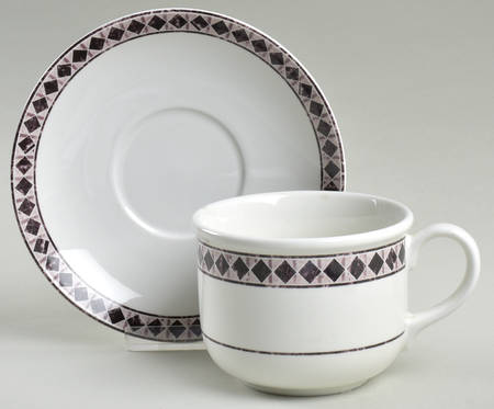 Diamond Ring Flat Cup & Saucer Set by Lenox