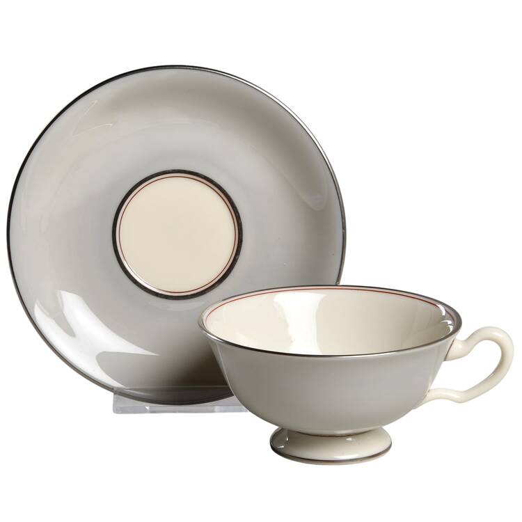 Dubarry Gray Footed Cup & Saucer Set