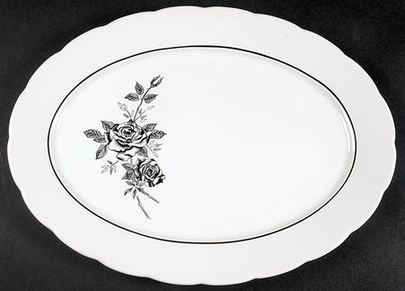 Ebony Rose 16" Oval Serving Platter by Lenox