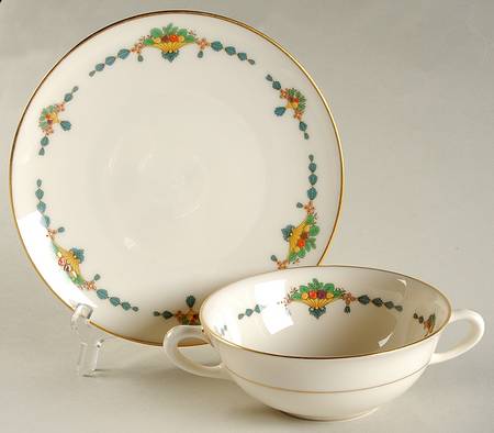 Empress Flat Cream Soup Bowl & Dessert Plate/Saucer Set