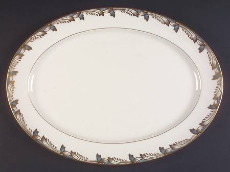 Essex Light Blue Smooth 16" Oval Serving Platter