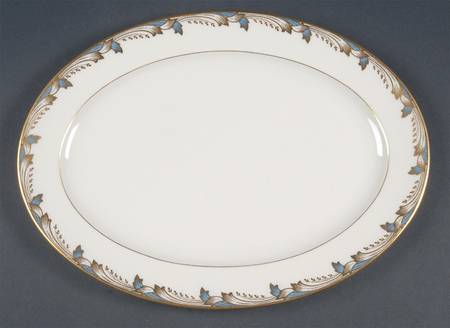 Essex Light Blue Smooth 13" Oval Serving Platter